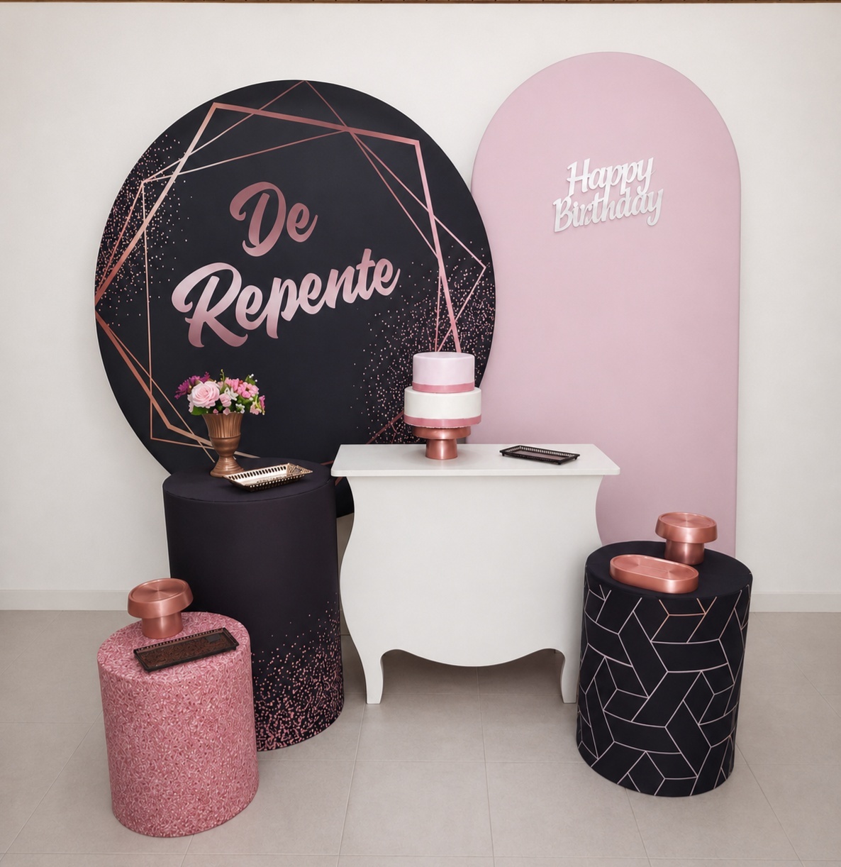 Preto E Rosé Kit 1 - Dcoração de mãe 
