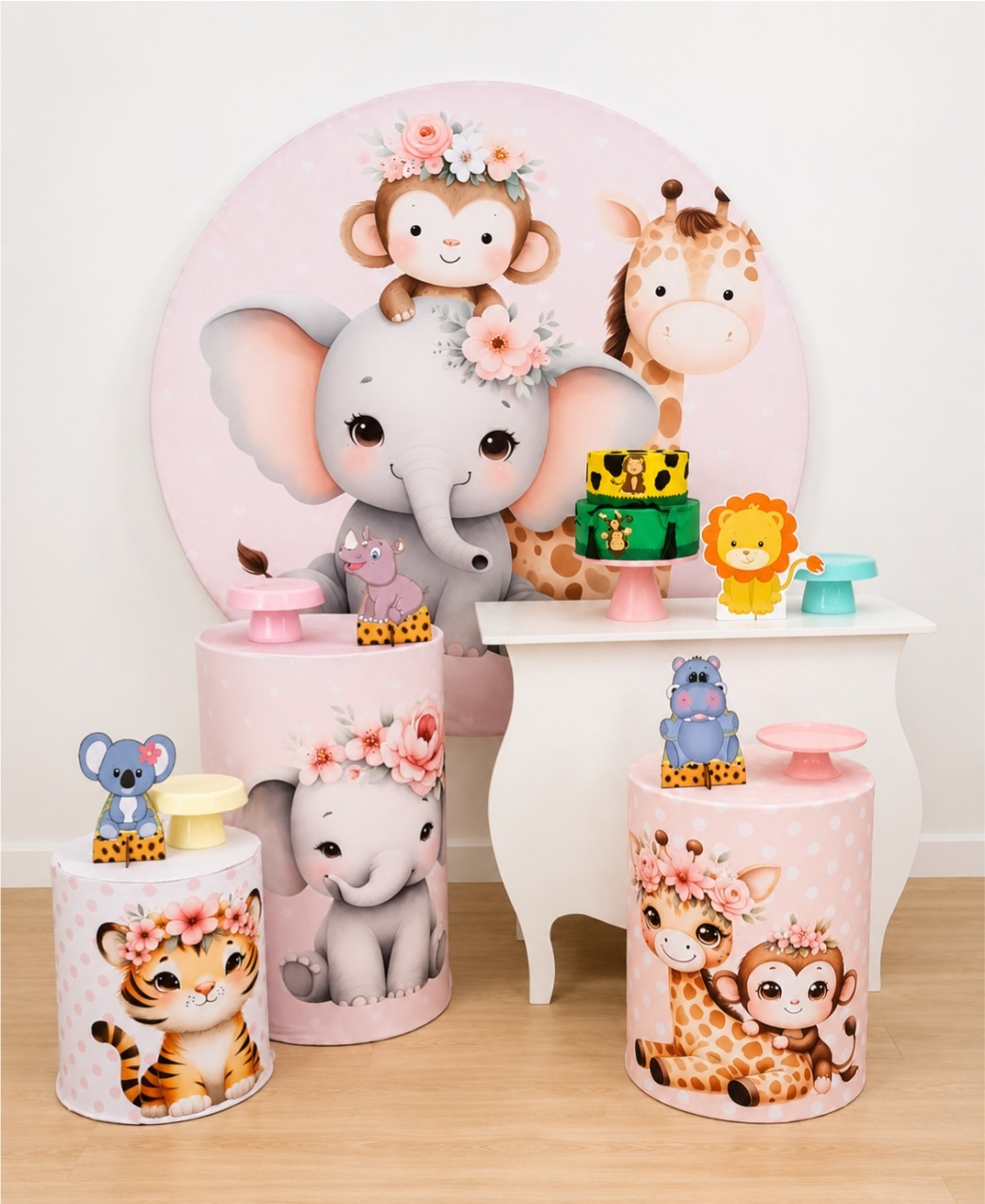 Safari Rosa Kit 2 - Dcoração de mãe 