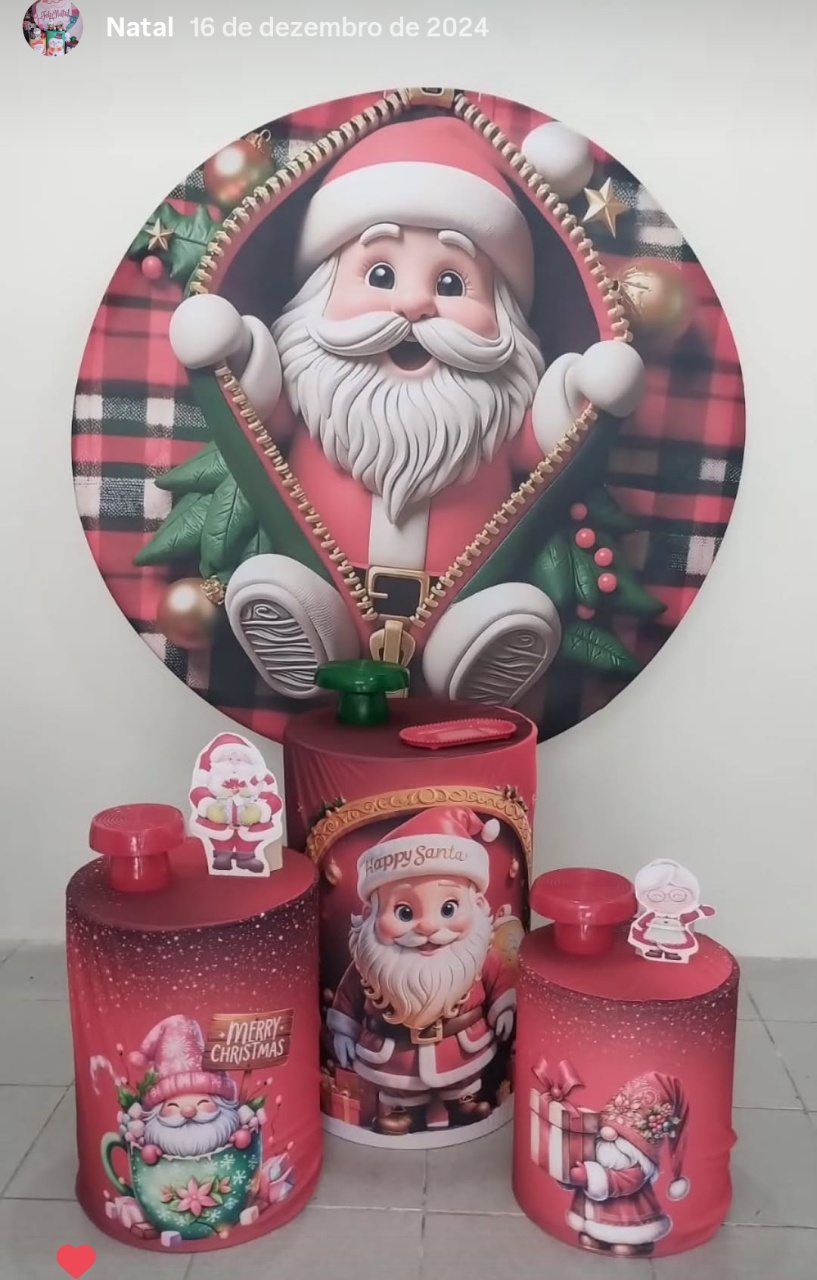 Kit Papai Noel  Ziper - Dcoração de mãe 