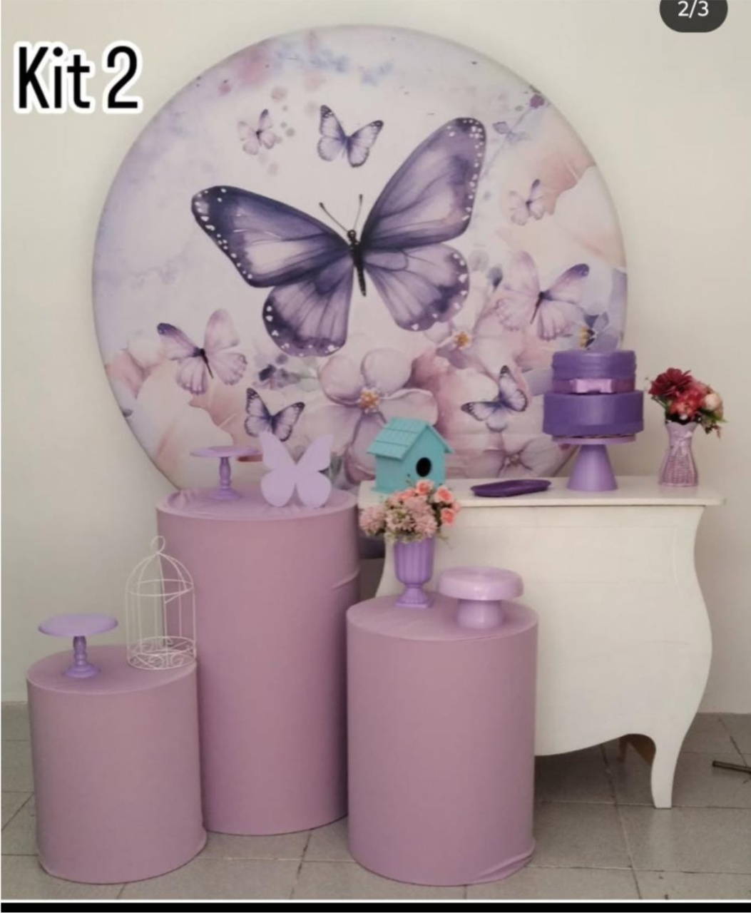 Borboleta Lilás Kit 2  - Dcoração de mãe 