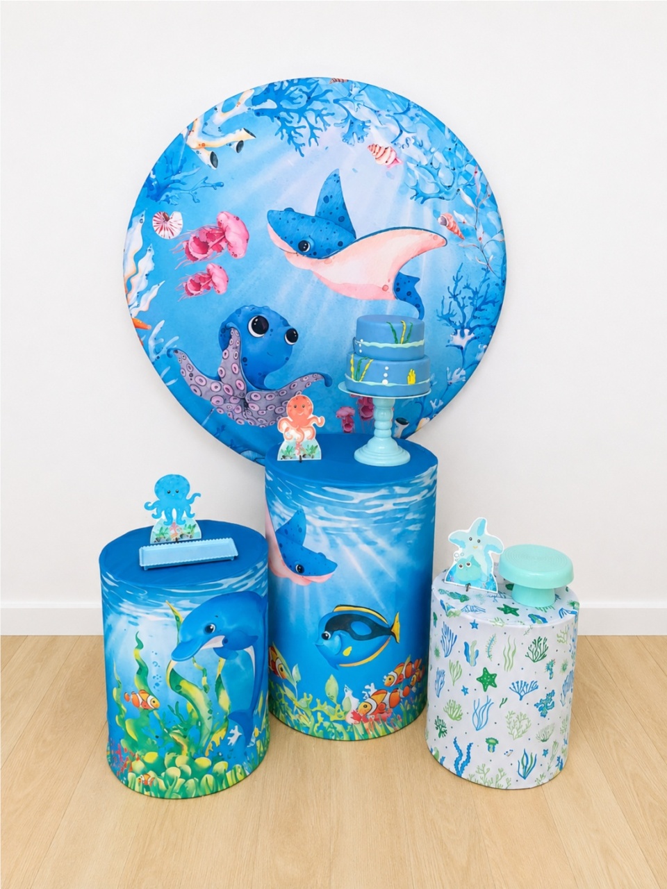 Fundo Do Mar Kit 3 - Dcoração de mãe 