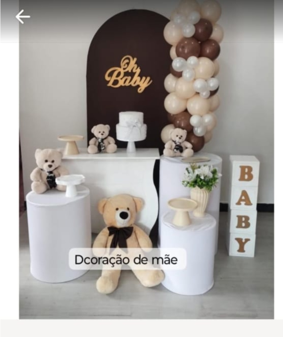 Chá de Bebê Marrom E Branco - Dcoração de mãe 