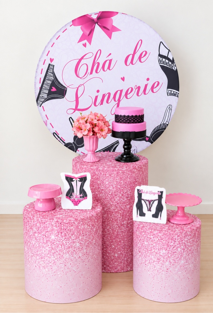 Chá de Lingerie Kit 3 (Capas Rosas) - Dcoração de mãe 