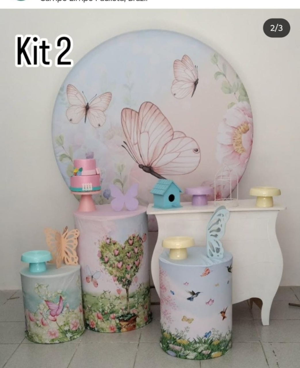 Borboleta Rosa Kit 2 - Dcoração de mãe 