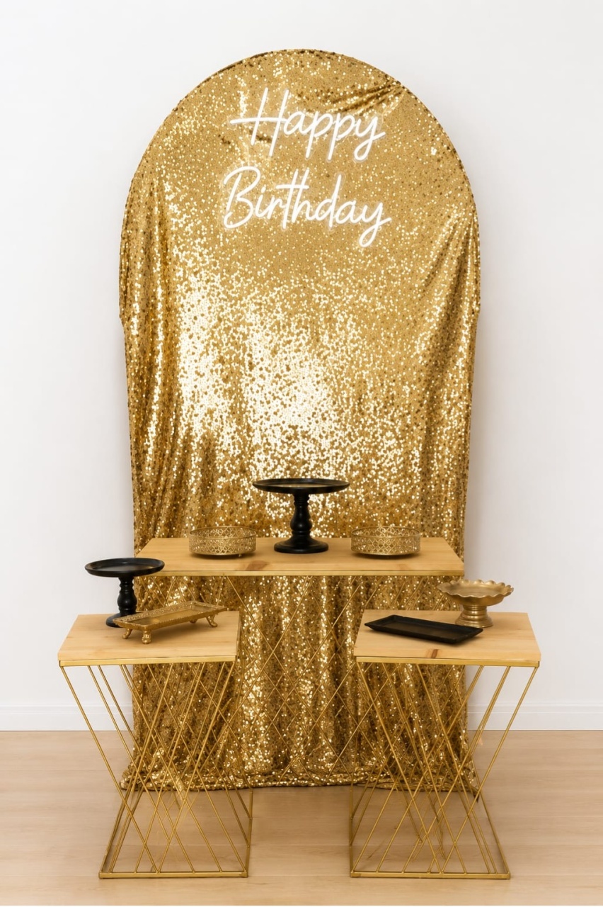 Kit Dourado Com Lantejoulas - Dcoração de mãe 