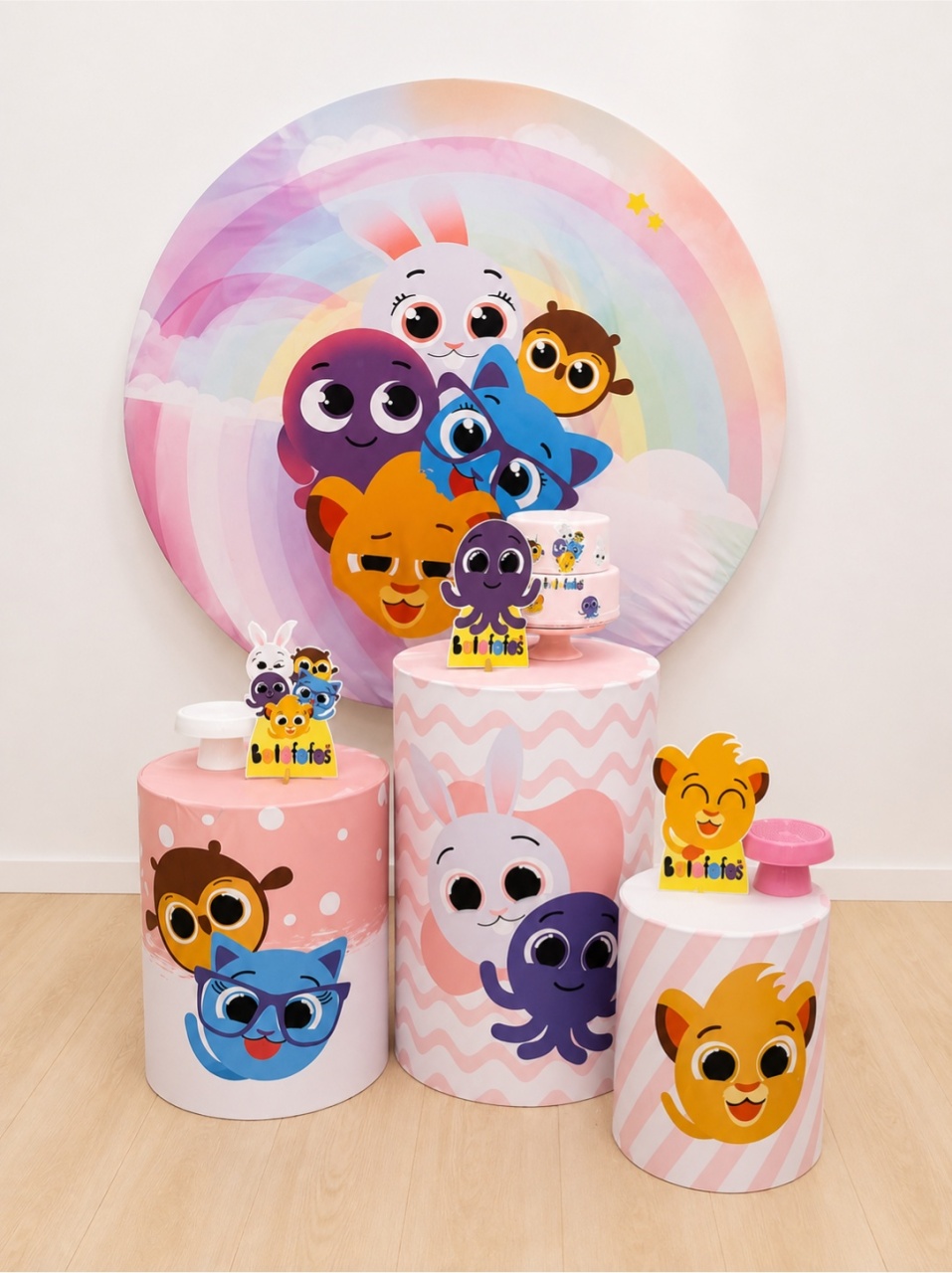 Bolofofos Rosa Kit (3 - Dcoração de mãe 