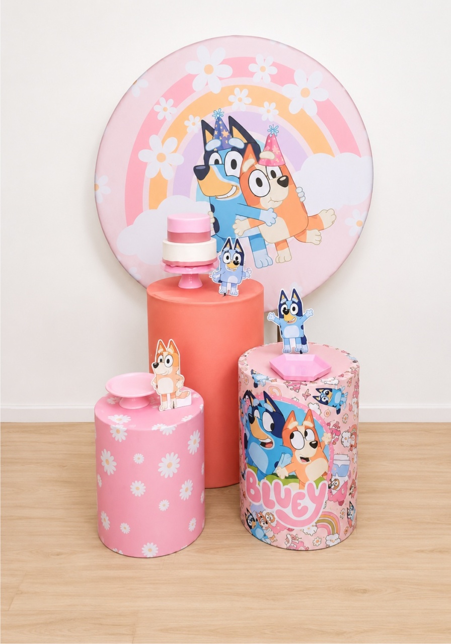 Bluey Rosa. Kit 3 - Dcoração de mãe 