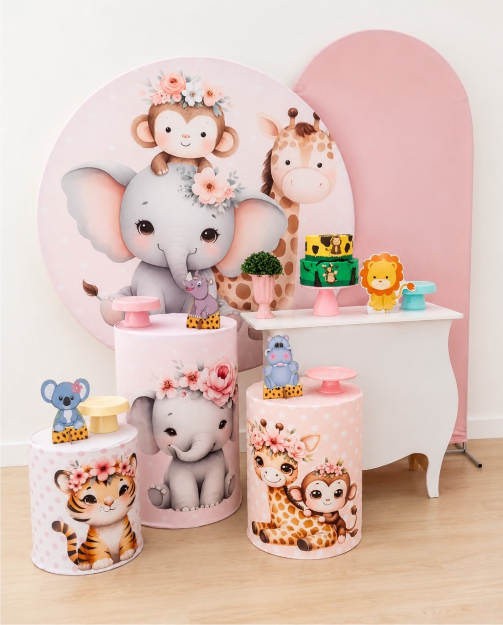 Safari Rosa Kit 1 - Dcoração de mãe 