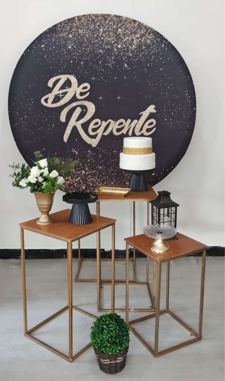 Kit  Composição de Repente Dourado E Preto  - Dcoração de mãe 