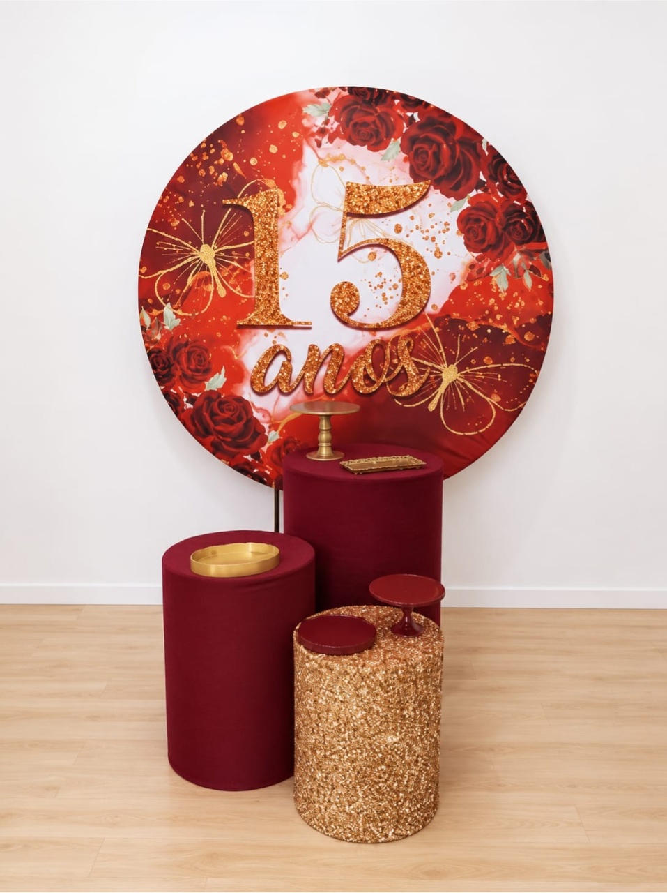 15 Anos Vermelho Kit 3 - Dcoração de mãe 