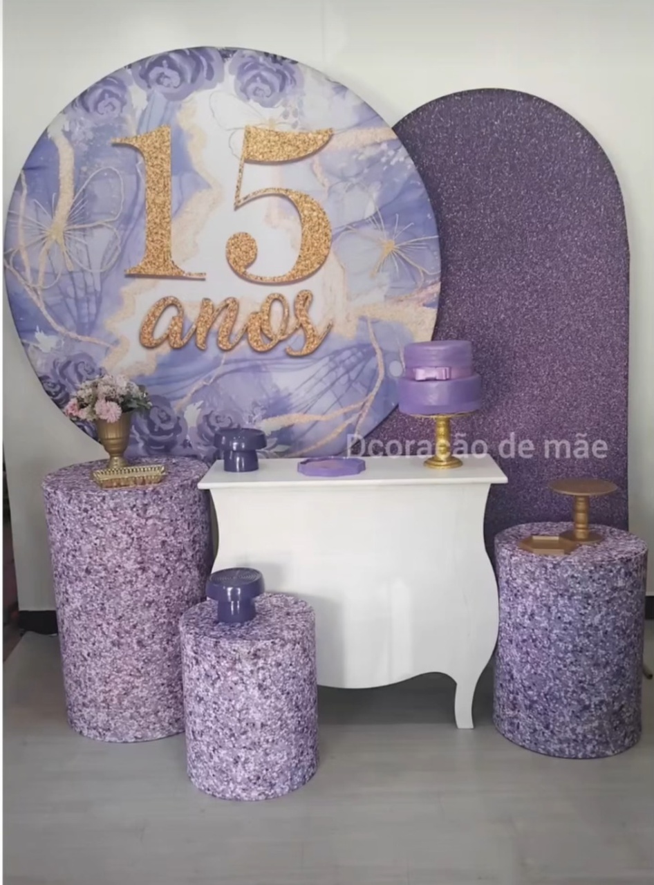  15 Anos Lilás Kit 1 - Dcoração de mãe 
