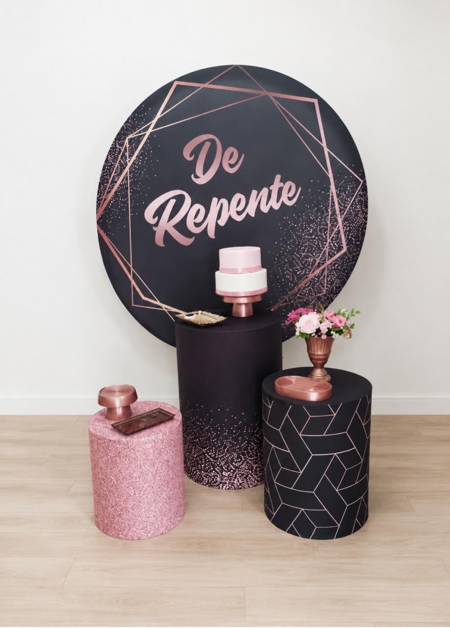 Preto E Rosé Kit 3 - Dcoração de mãe 