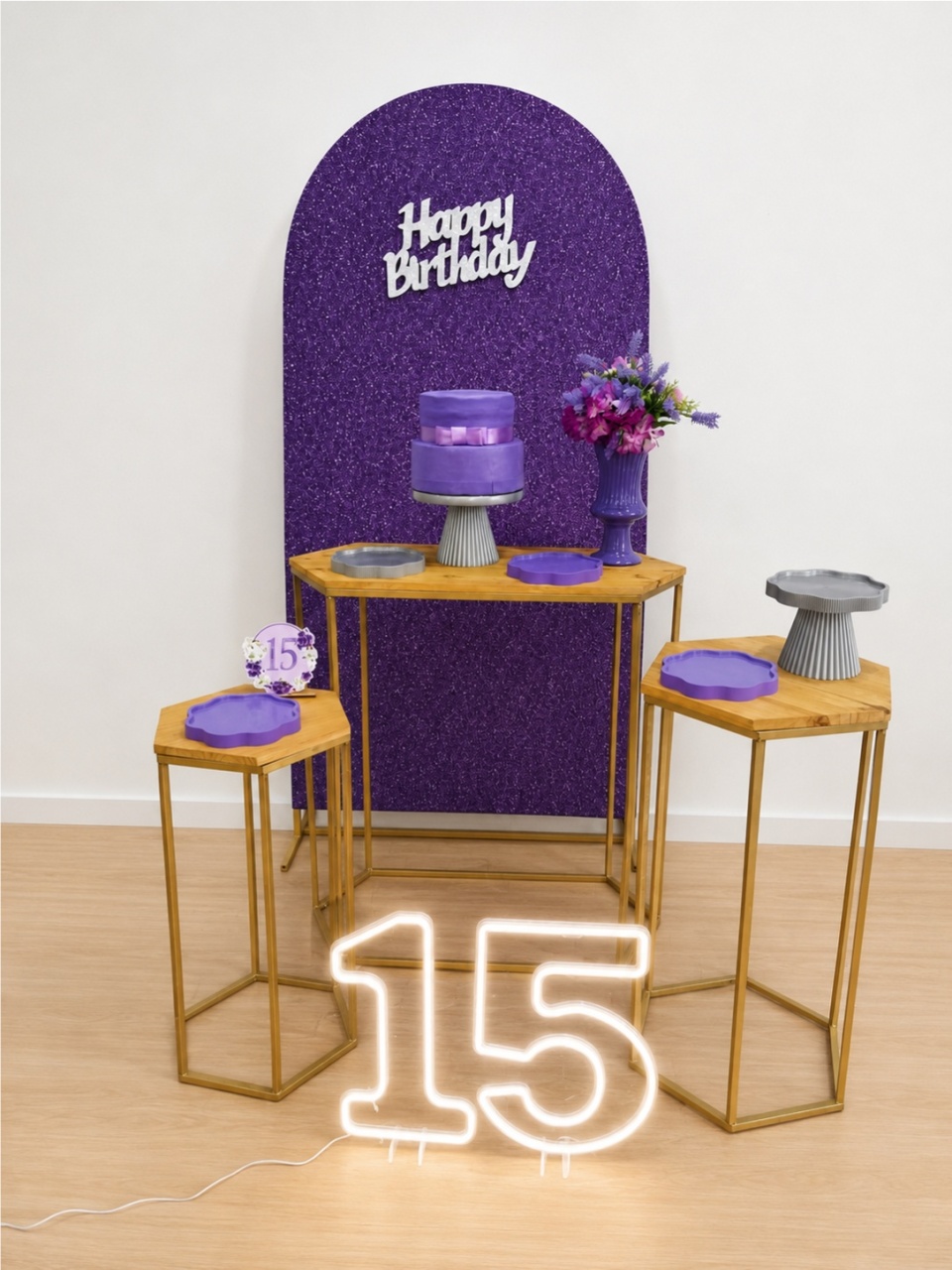 Roxo Com Prata - Dcoração de mãe 