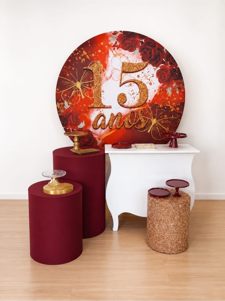15 Anos Vermelho Kit 2 - Dcoração de mãe 