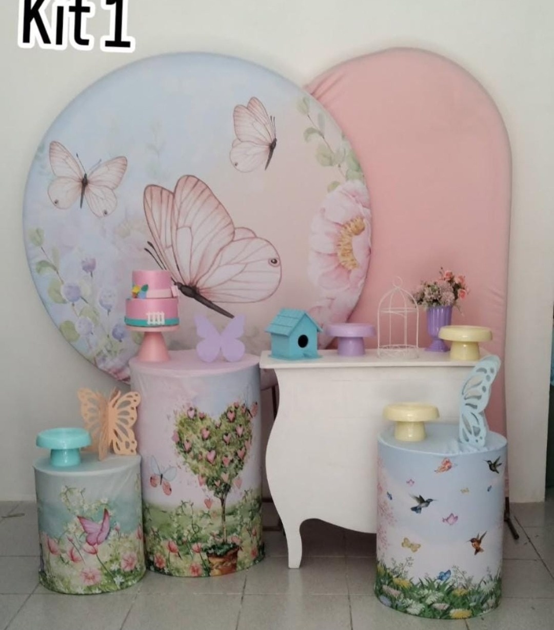 Borboleta Rosa Kit 1 - Dcoração de mãe 