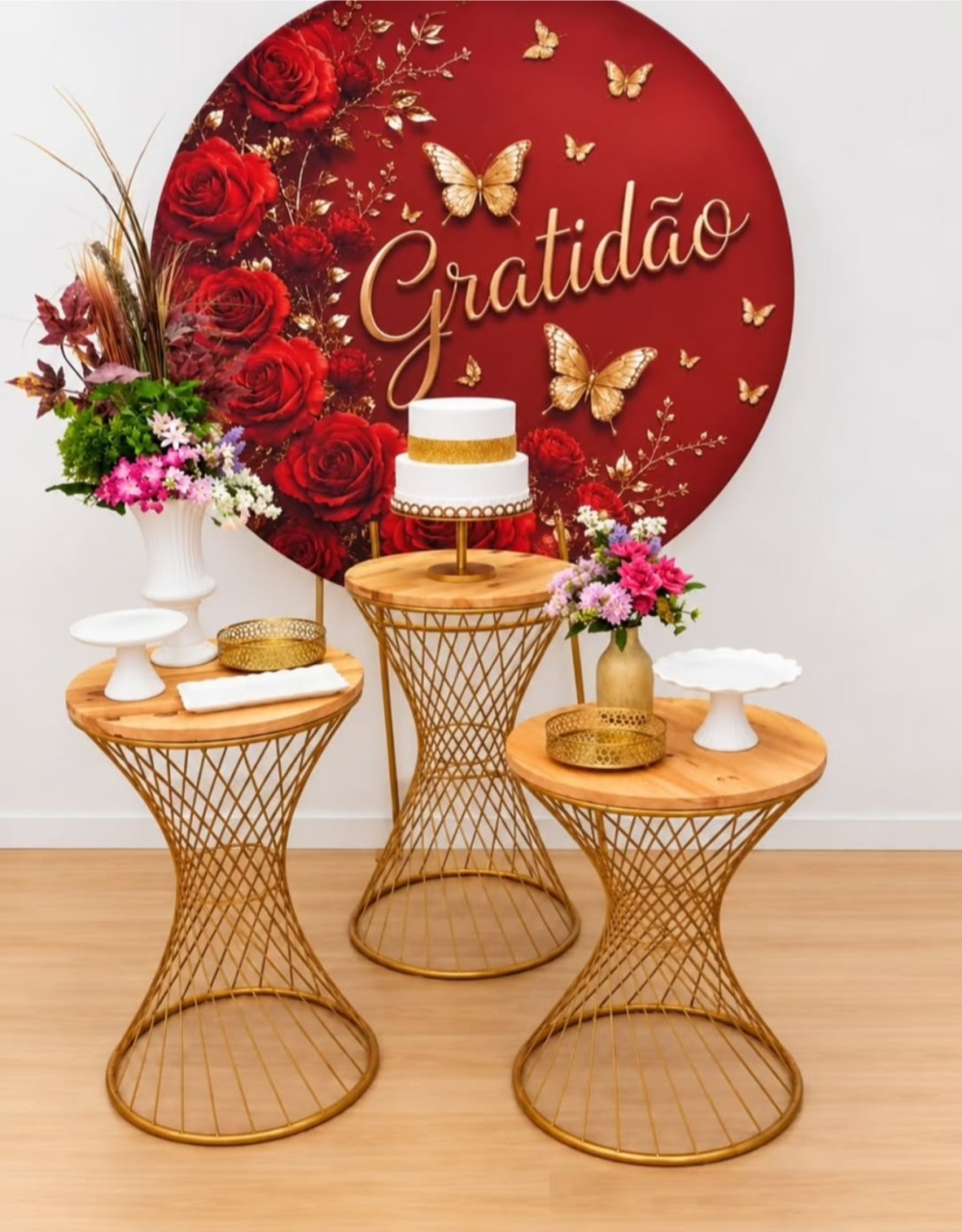 Dourado E Vermelho Com Mesas Sophie - Dcoração de mãe 