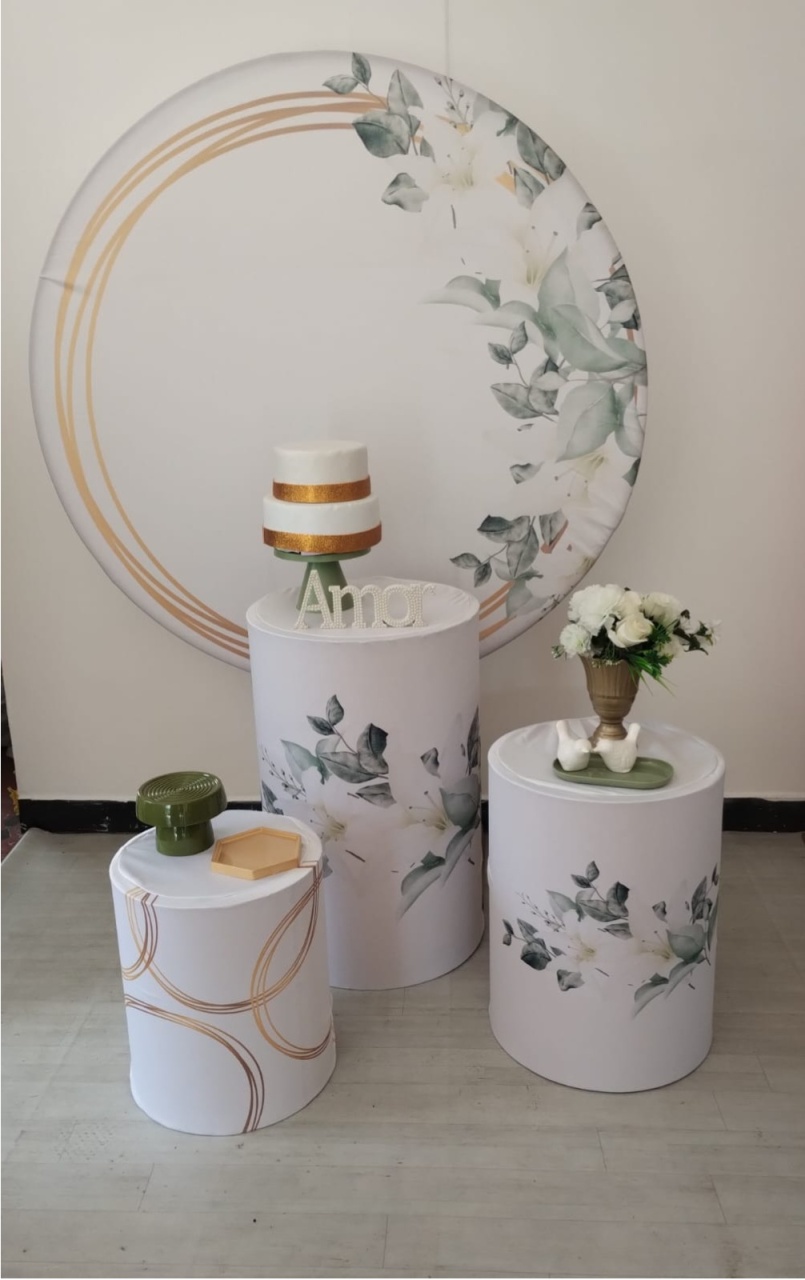 Verde E Branco Kit3 - Dcoração de mãe 