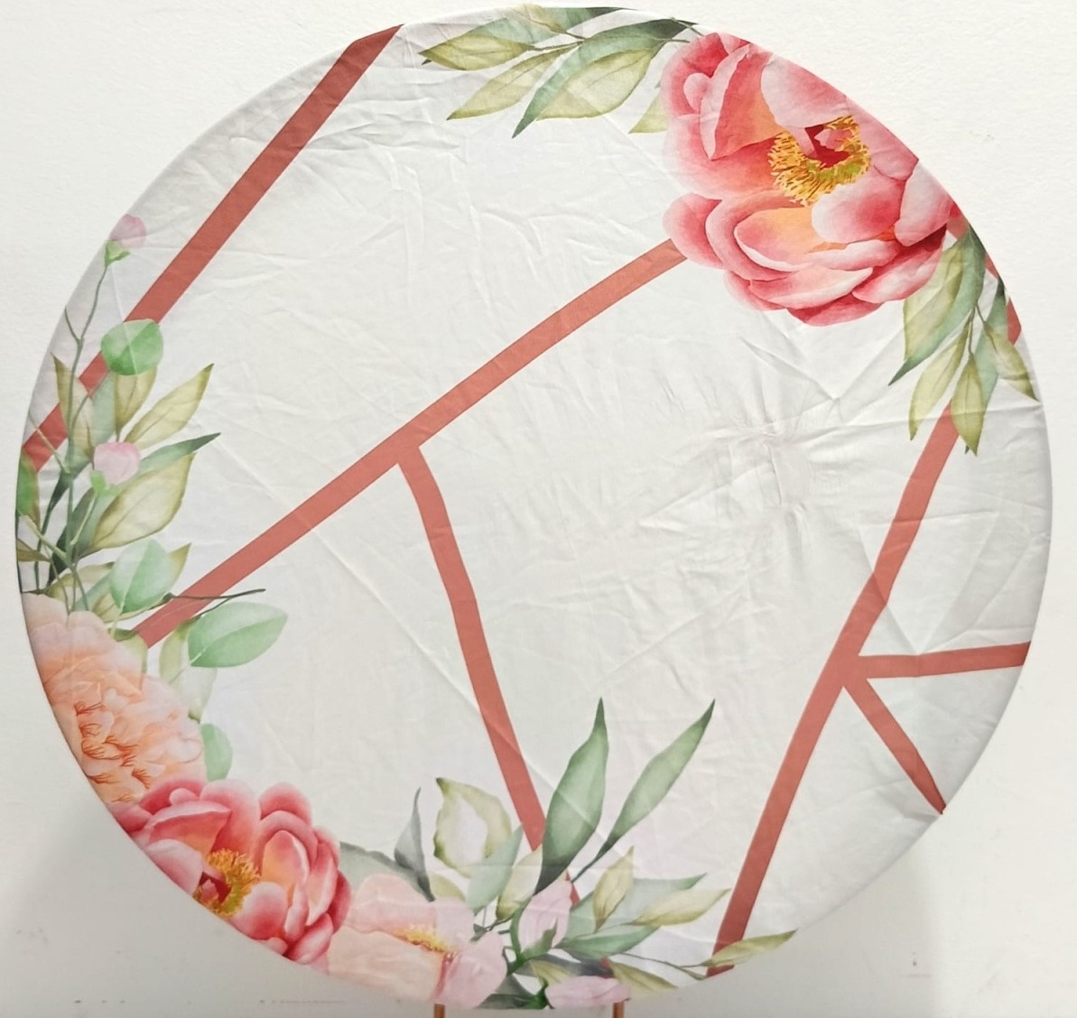 Capa  P/ Painel Circular Floral Rose - 50Cm - Vanessalocações
