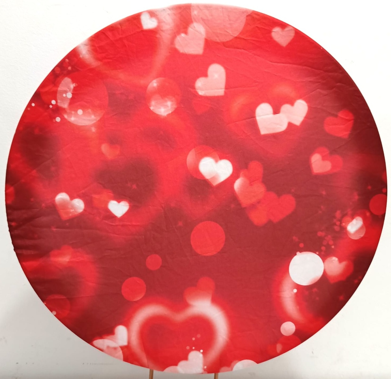 Capa  P/ Painel Circular Coração Vermelho - 50Cm - Vanessalocações