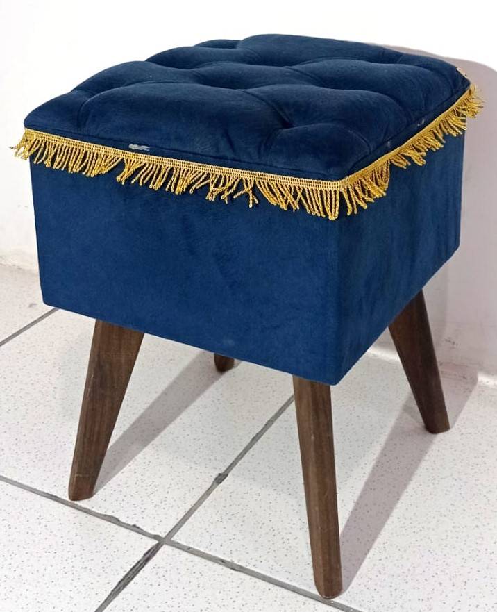 Puff  Luxo -   Azul - Vanessalocações