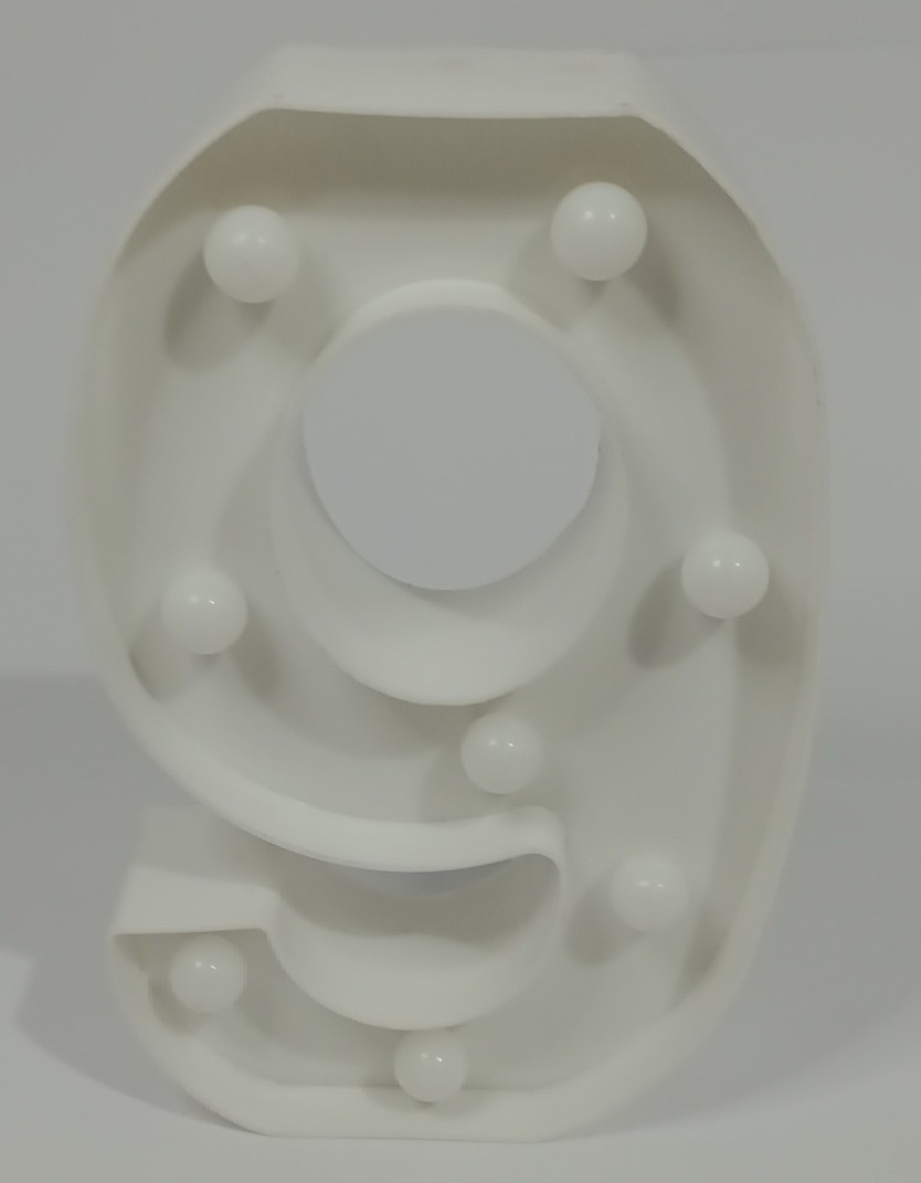 Numeral  Luminoso 9 Branco - Vanessalocações