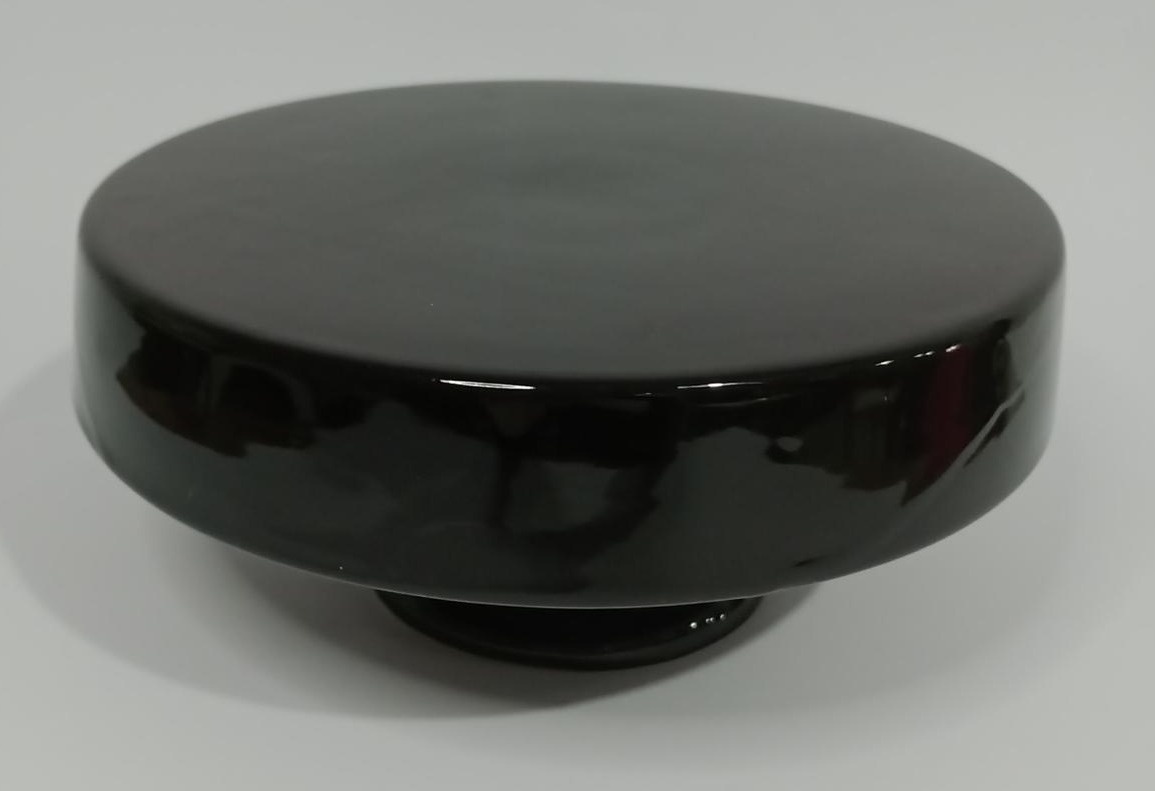Bandeja Cerâmica Redonda Preto - Vanessalocações