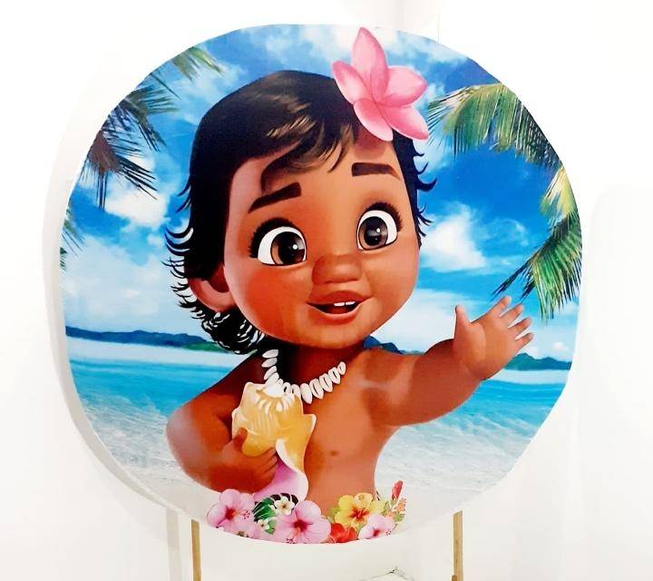 Capa P/ Painel Circular  - Moana Baby - Vanessalocações