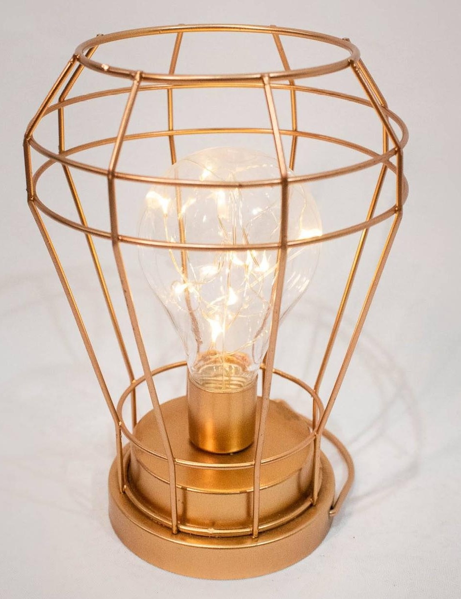 Lâmpada/Luminaria de Mesa  Aramada Decorativa Cobre - Vanessalocações