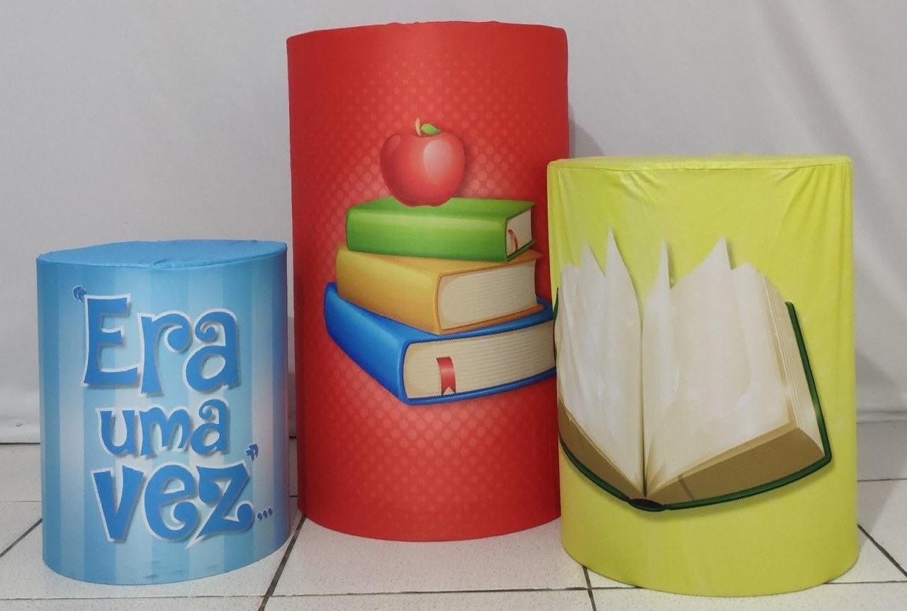Trio de Capas Para Cilindro Livros - Vanessalocações