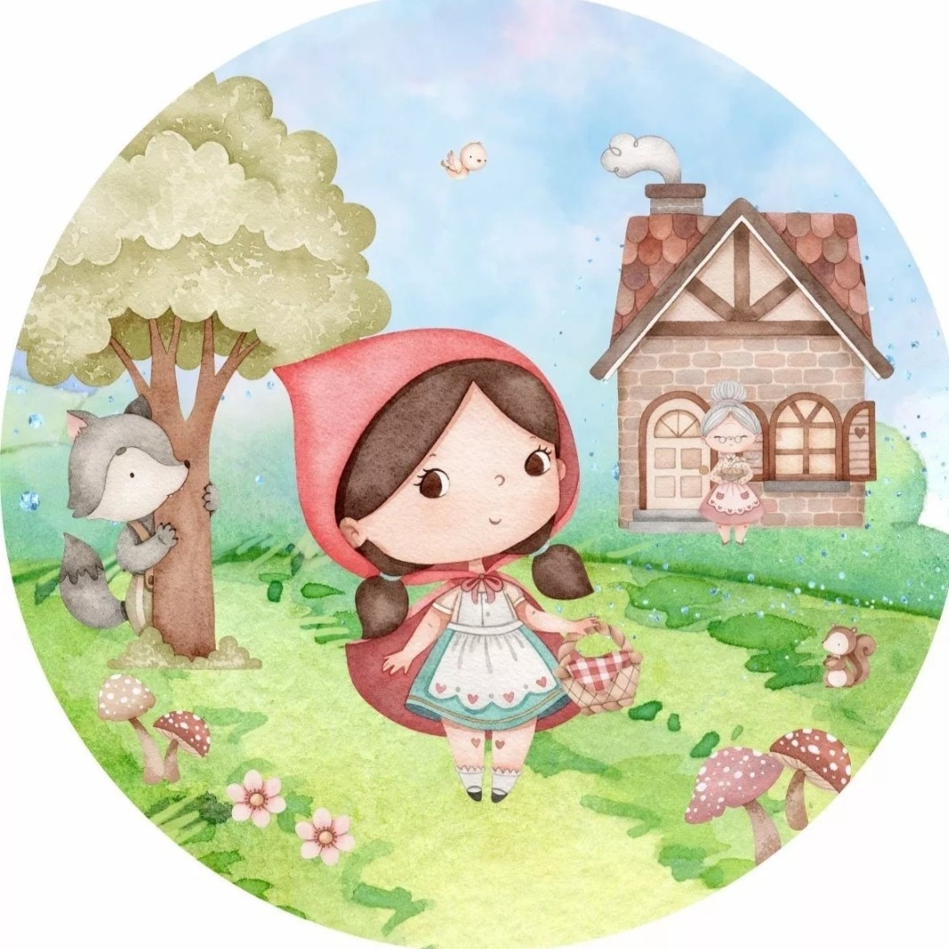 Capa P/ Painel Circular  - Chapeuzinho Vermelho - Vanessalocações