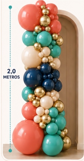 Arco Orgânico G - 2 Metros Cor Sólida E Metalizada - CamaleãoLocaçoes