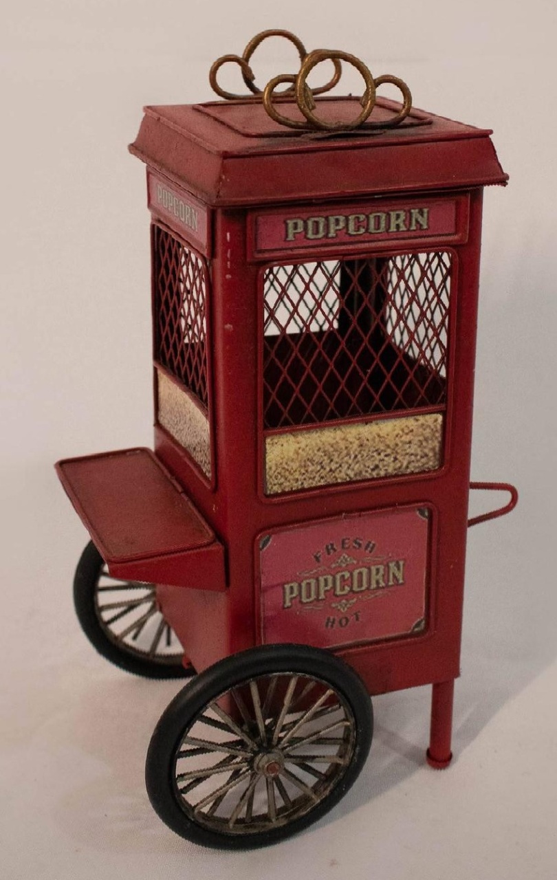 Carrinho de Pipoca Vintage Metal Vermelho - Vanessalocações