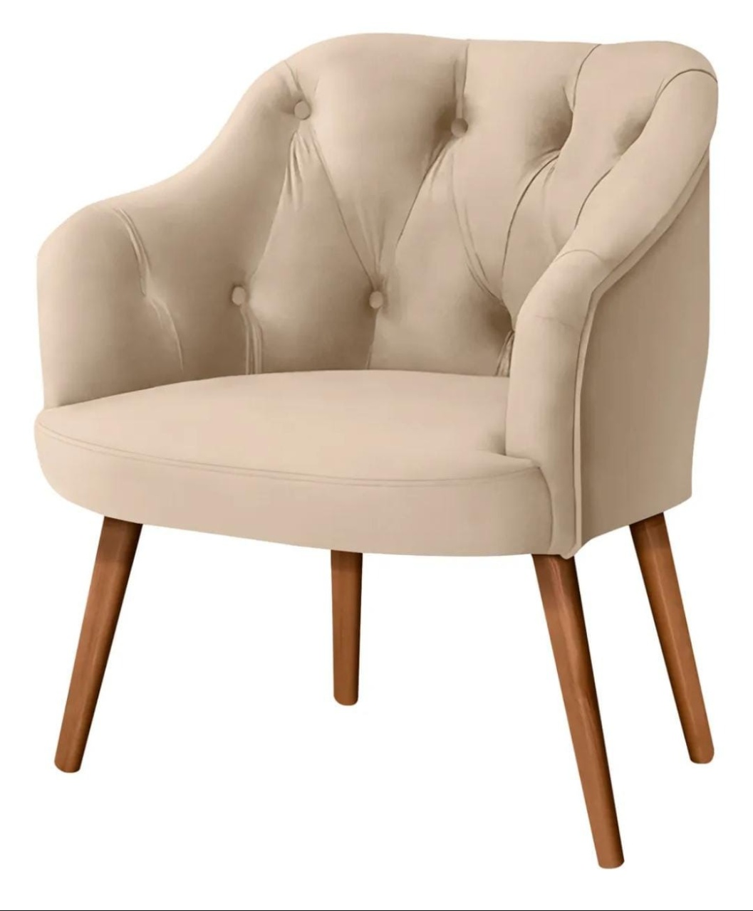Poltrona Luxo - Bege - 65X60X78Cm - Vanessalocações