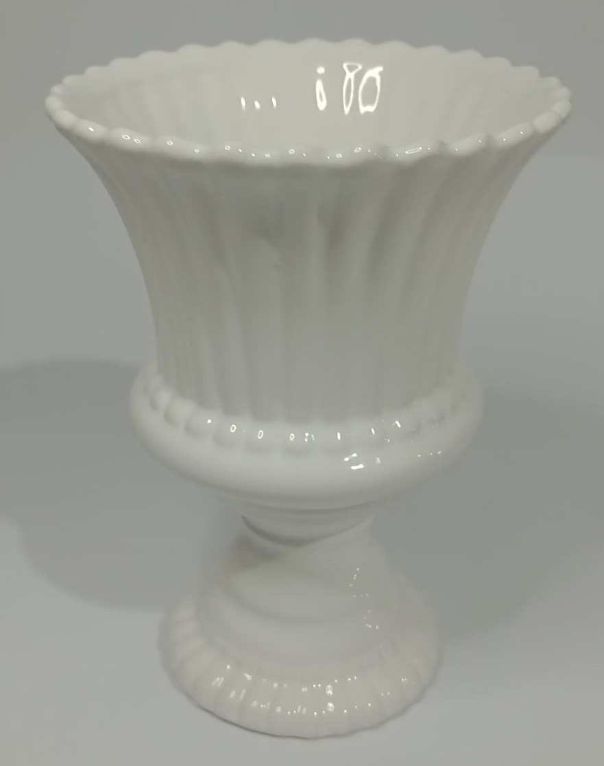 Vaso Cerâmica Canelado  Branco M - Vanessalocações