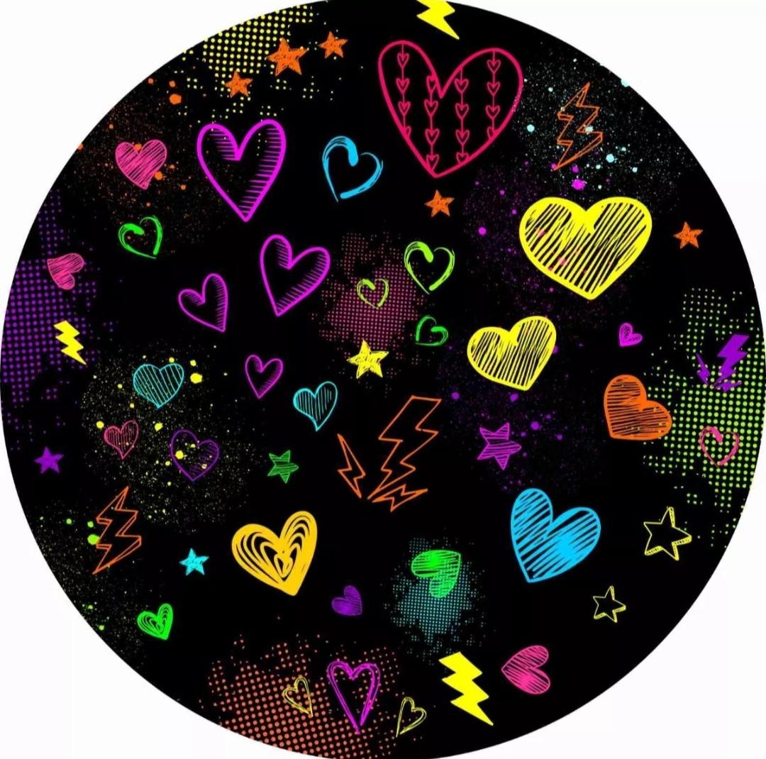 Capa P/ Painel Circular   - Neon Coração - Vanessalocações
