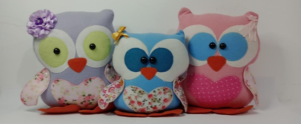 Coleção Coruja Feltro - 3 Peças - Vanessalocações