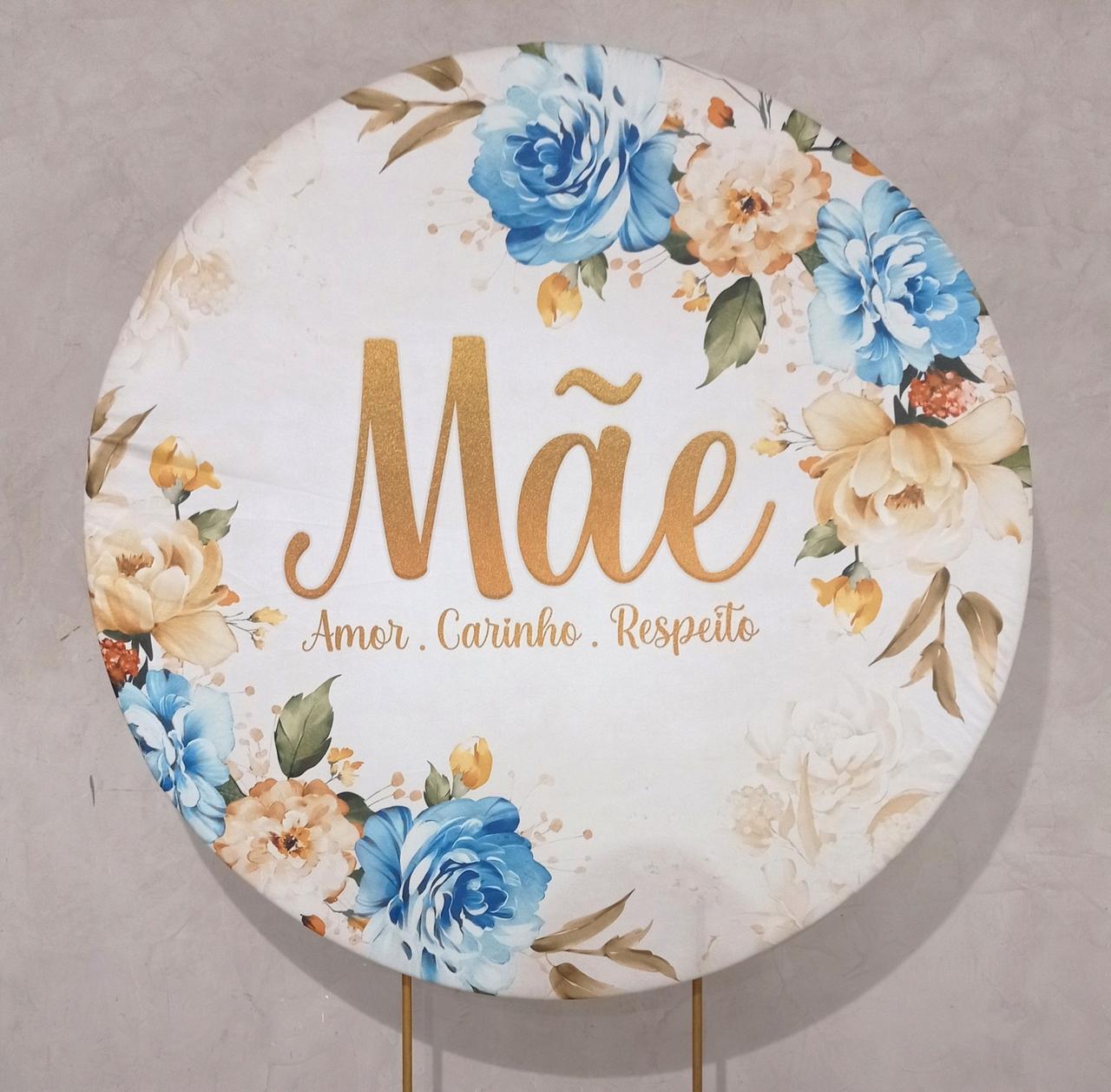 Capa P/ Painel Circular  -  Mãe Dourado/Azul - Vanessalocações