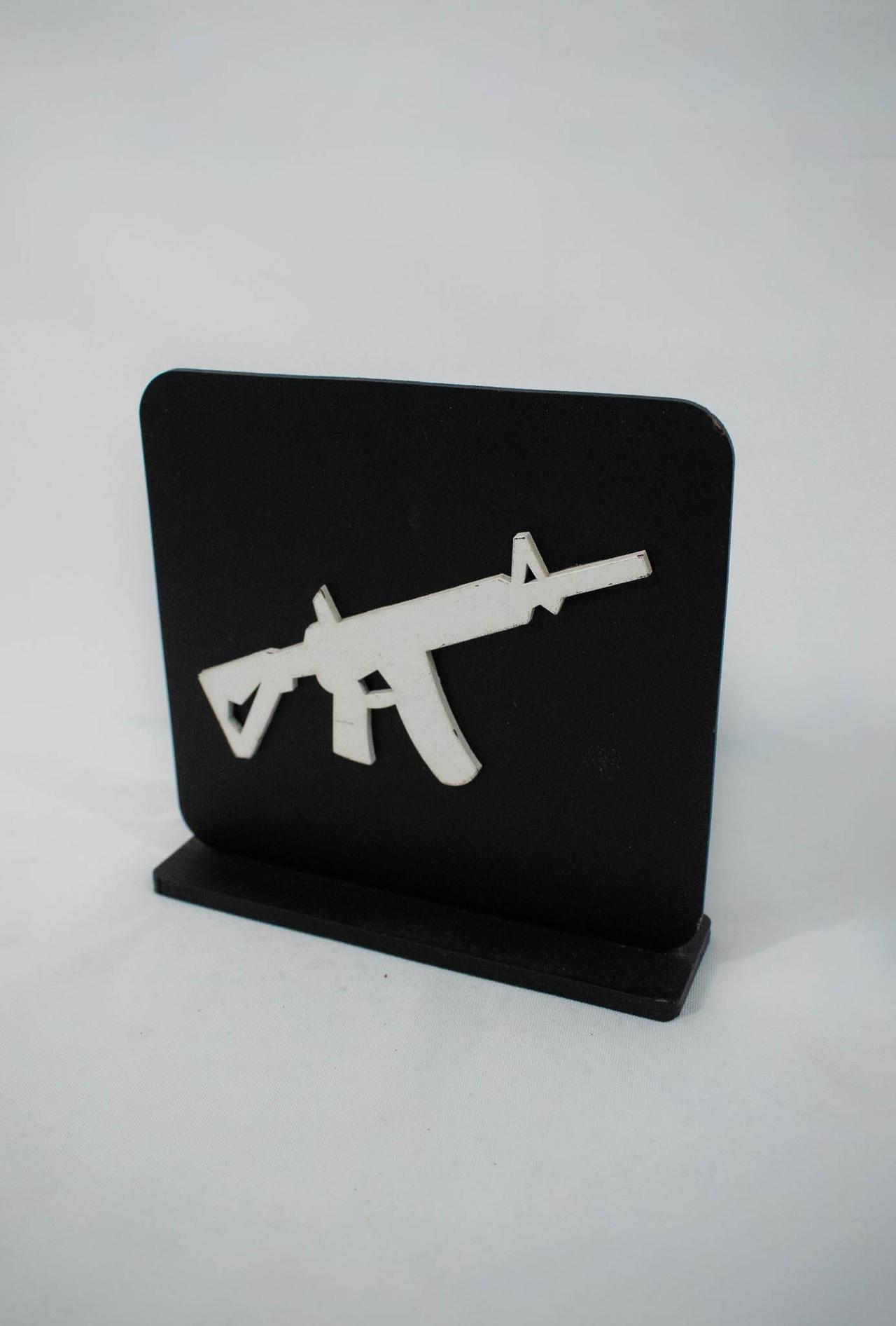 Display  Mdf Quadrado Metralhadora Preto - Vanessalocações