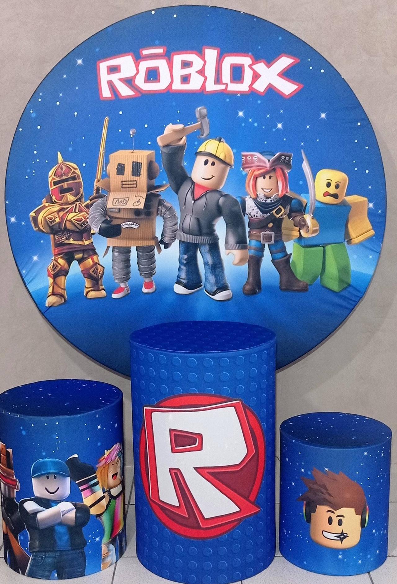 Coleção Clean - Roblox  - Suporte +  Painel + Trio de Cilindros + Capas - CamaleãoLocaçoes