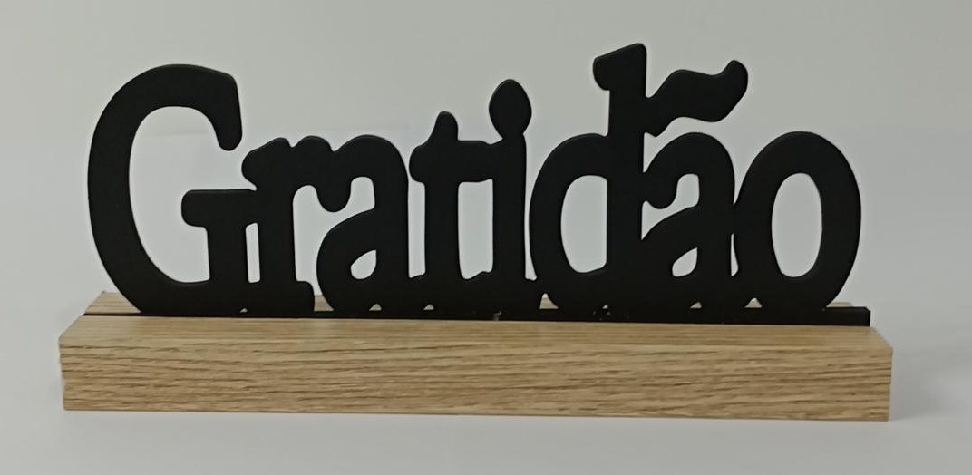 Letreiro Mdf  Gratidão Preto - Vanessalocações