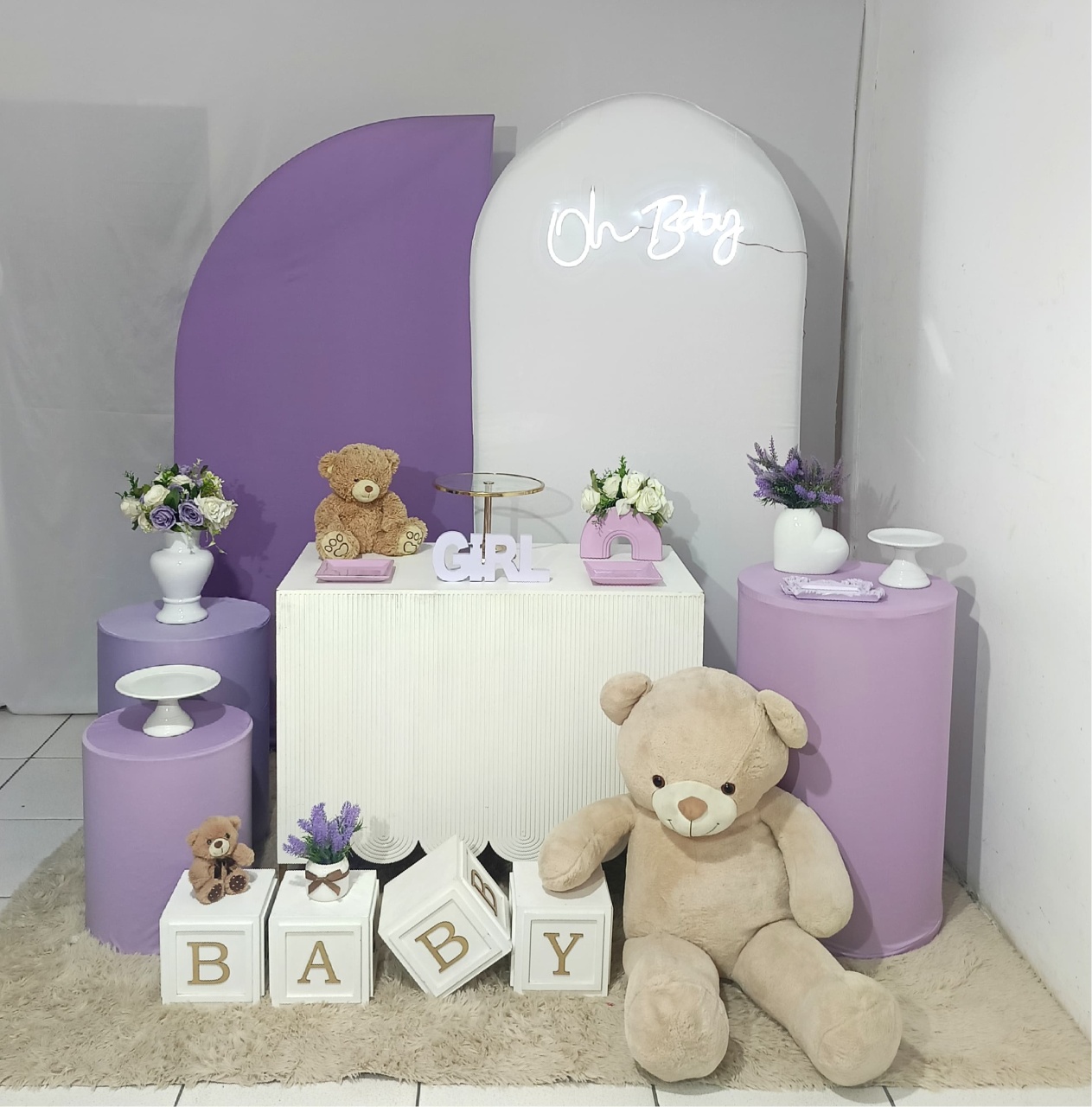 Composição Cha de Bebe Lilás  - CamaleãoLocaçoes