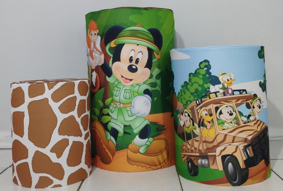 Trio de Capas Para Cilindro Mickey Safari - Vanessalocações