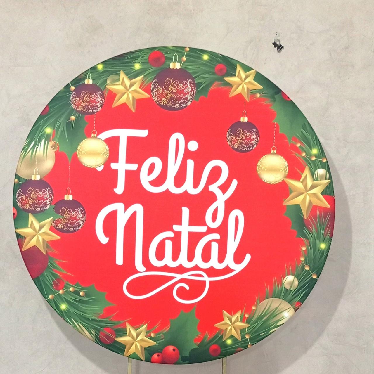Capa P/ Painel Circular  -  Feliz Natal/Vermelho E Verde Cod 03 - Vanessalocações