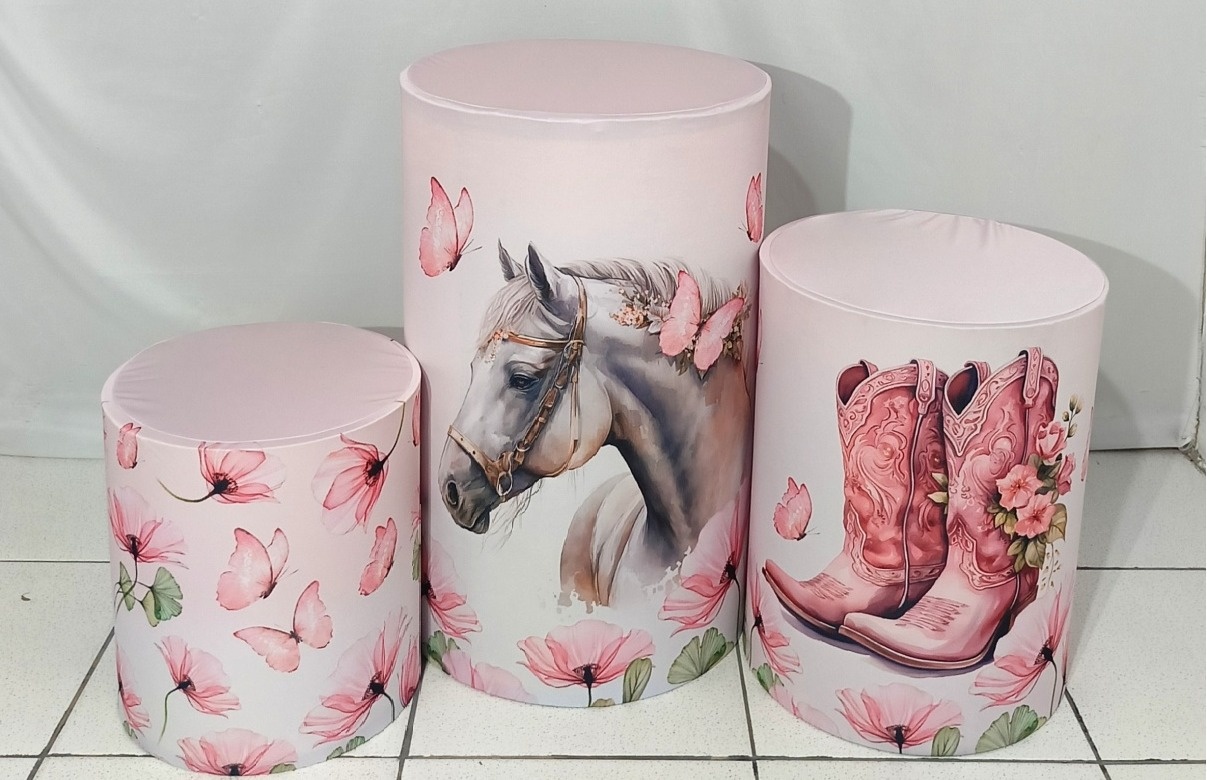Trio de Capas Para Cilindro - Boiadeira/Country  - Vanessalocações