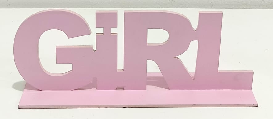 Letreiro Mdf Girl 2  Rosa - 30X12 - Vanessalocações