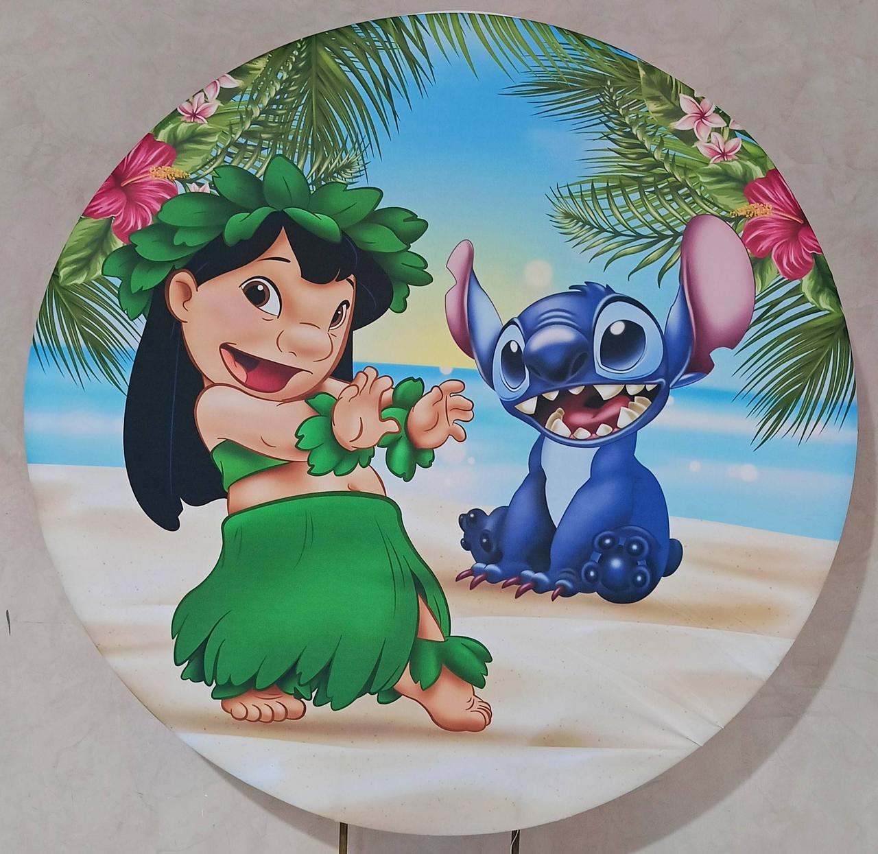 Capa P/ Painel Circular  - Stitch Tropical - Vanessalocações