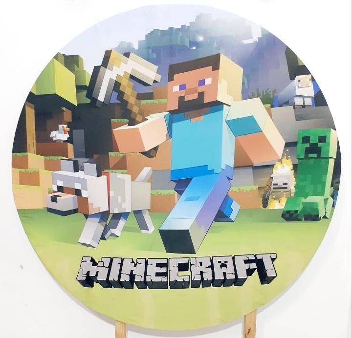 Capa P/ Painel Circular  - Minecraft - Vanessalocações