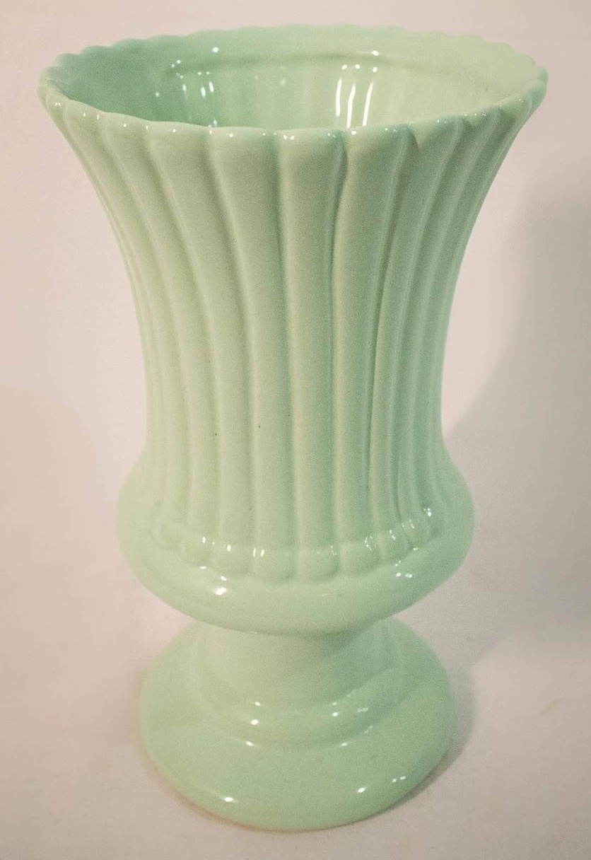 Vaso Cerâmica Canelado  Verde Candy G - Vanessalocações