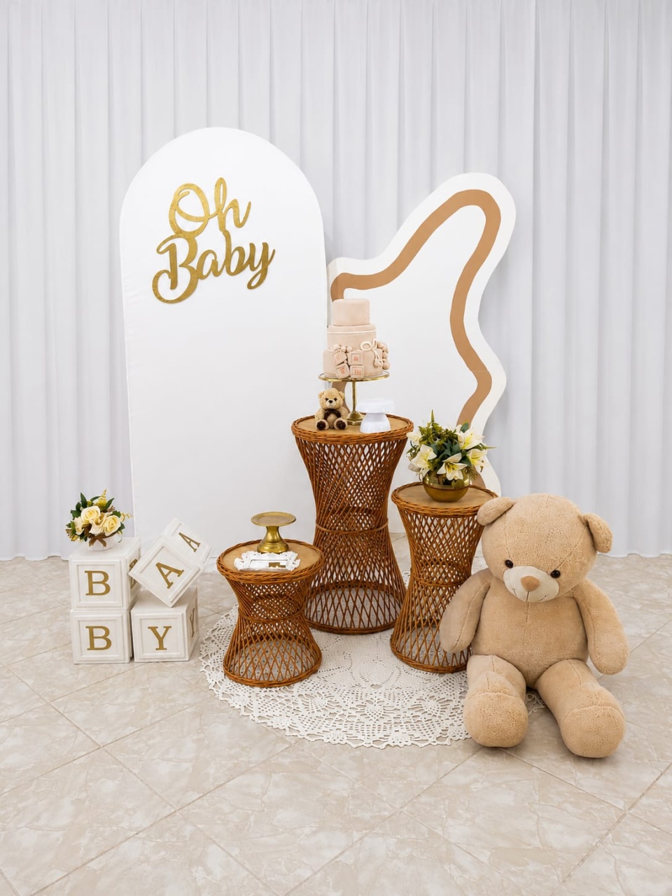 Composição Chá Revelação Urso - CamaleãoLocaçoes