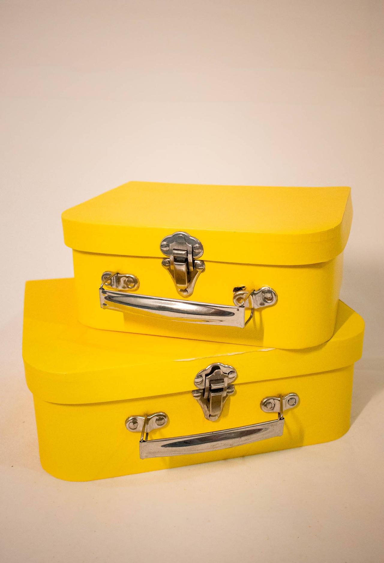 Conjunto  Maleta Cartonada Amarelo - 02 Peças - Vanessalocações